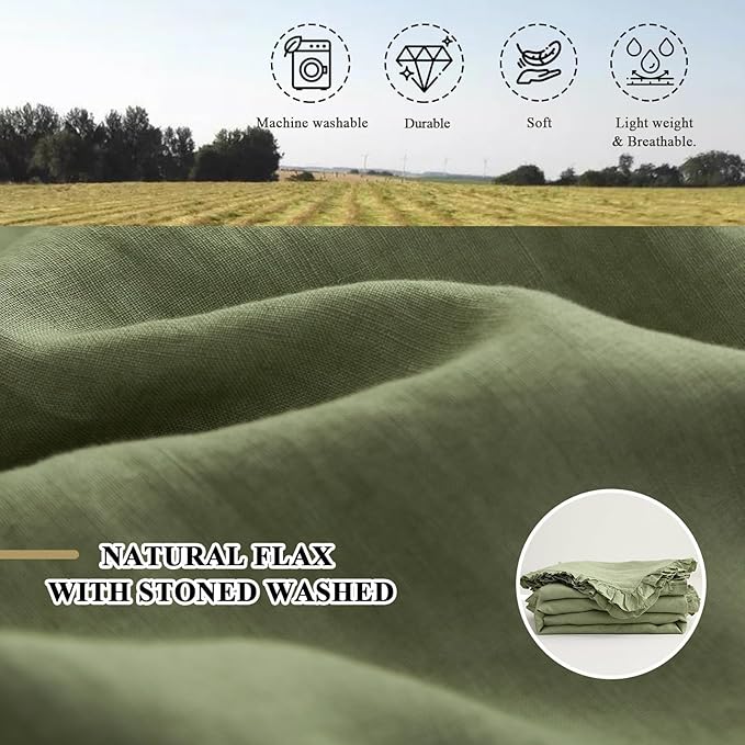 Linen Duvet Cover Set - Queen - 3 Piece