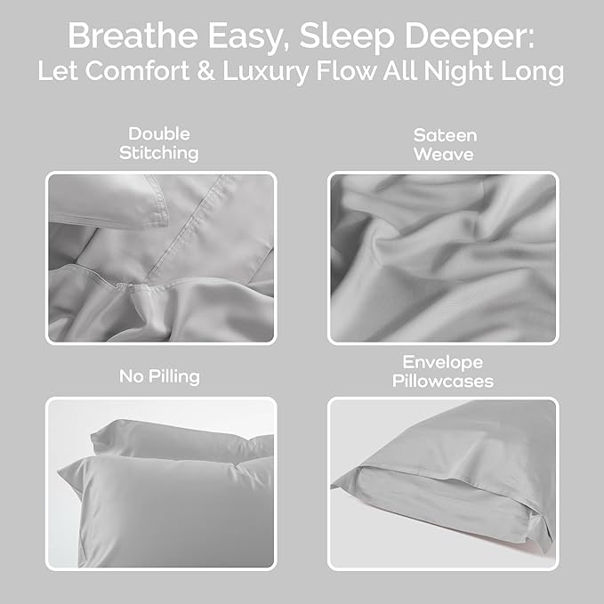 Bamboo Cooling Pillowcase Set - Queen - 2 Piece