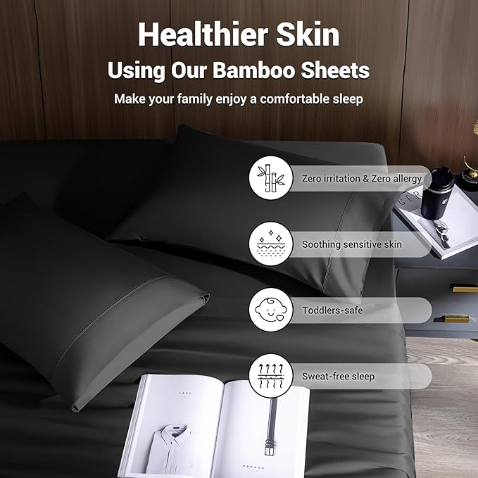 Bamboo Cooling Bed Sheet Set - California King - 4 Piece