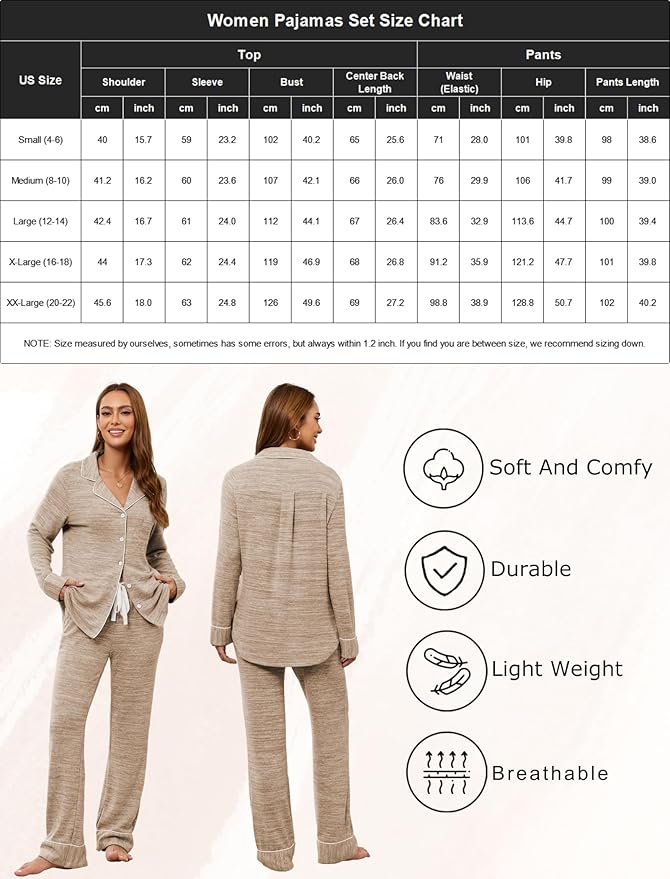 Women's Pajama Set - Long Sleeve - 2 Piece