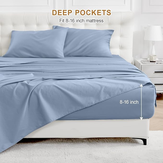 100% Cotton Bed Sheet Set - Twin - 4 Piece
