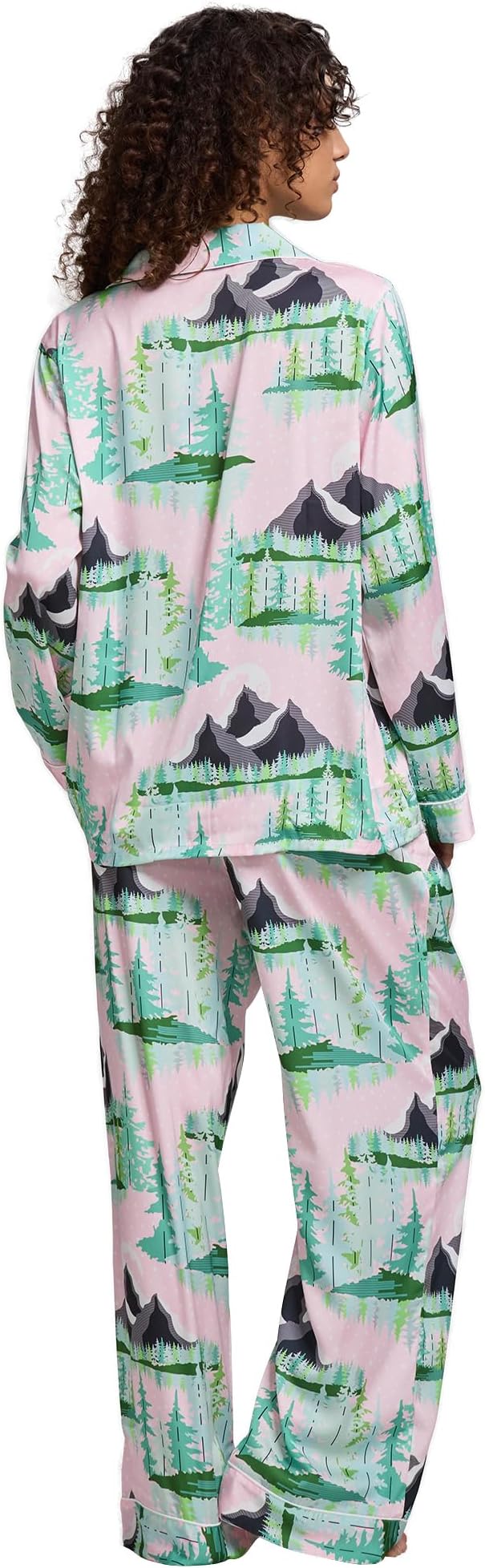 Satin Pajama Set - Long Sleeve - 2 Piece