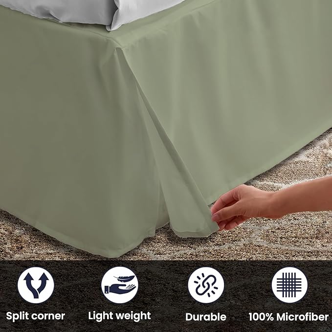 Microfiber Bed Skirt - King - 17 in Drop