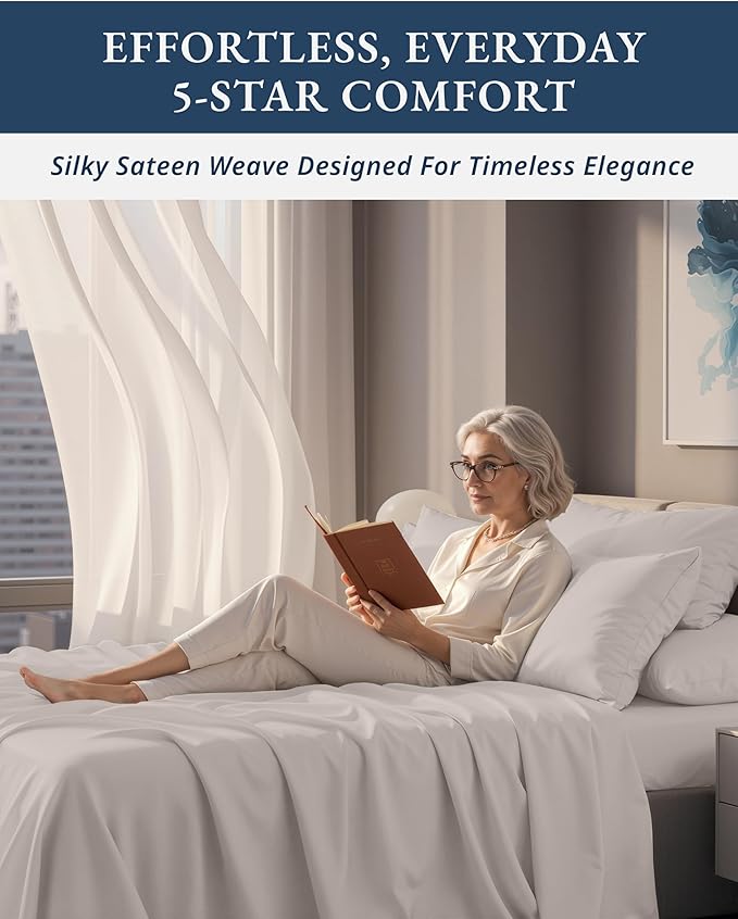 Linen Bed Sheet Set - Queen - 4 Piece