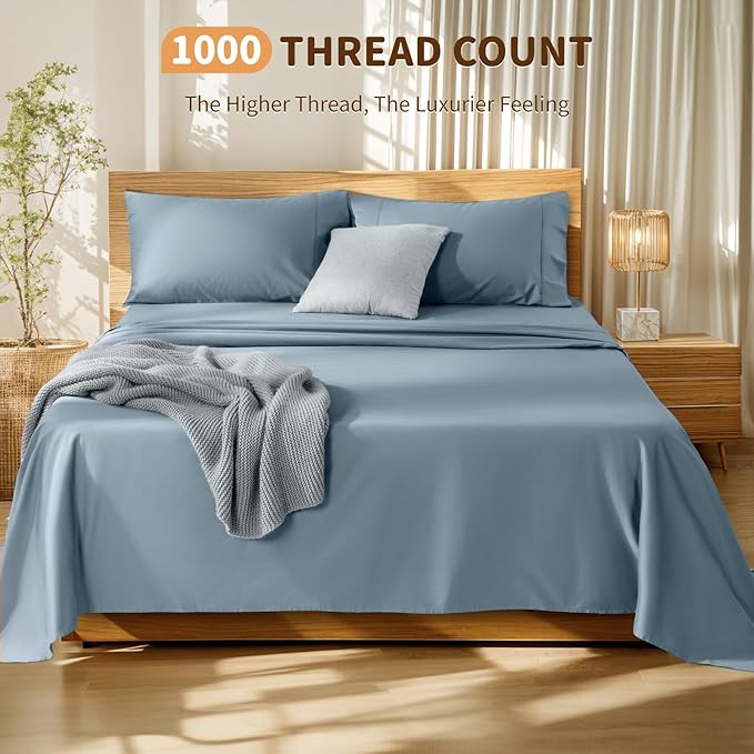 100% Cotton Bed Sheet Set - King - 4 Piece