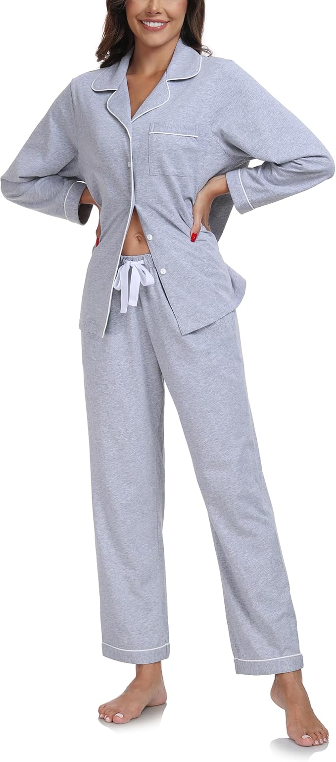 Women's 100% Cotton Pajama Set - Long Sleeve - 2 Piece