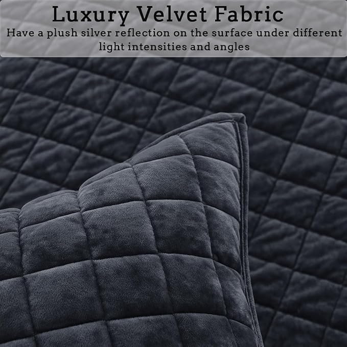 Velvet Quilt Set - California King - 3 Piece