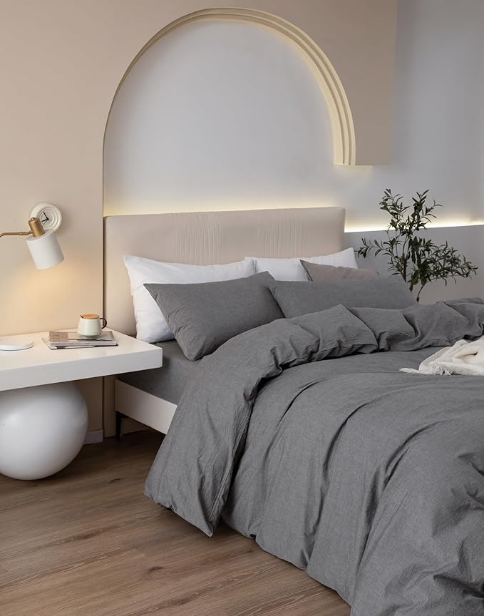 Linen Duvet Cover Set - King - 104 x 98 in - 3 Piece