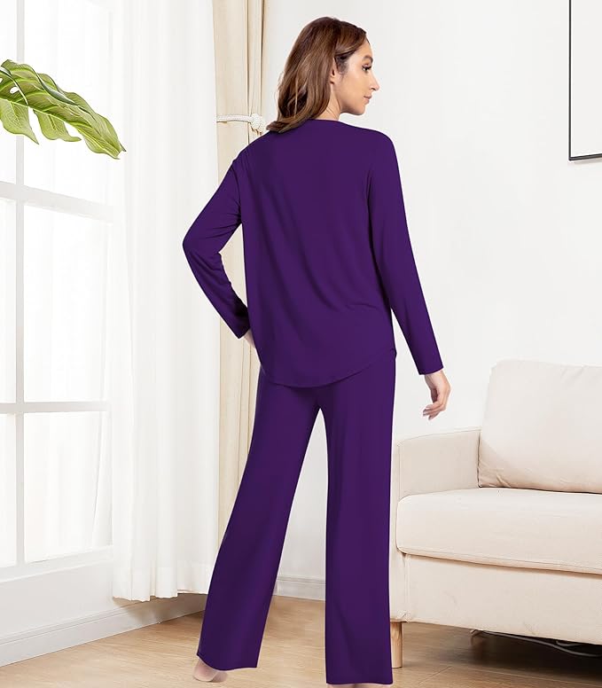 Women's Bamboo Pants Pajama Set - Long Sleeve - 2 Piece
