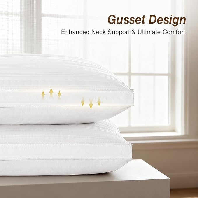 100% Cotton Bed Pillow - King - 2 Pack