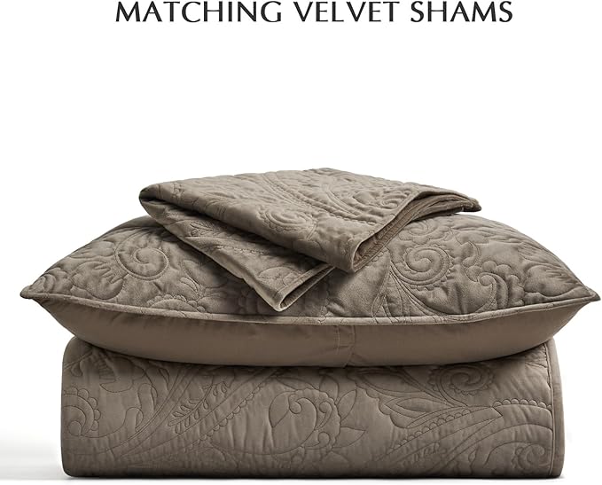 Velvet Quilt Set - King - 3 Piece