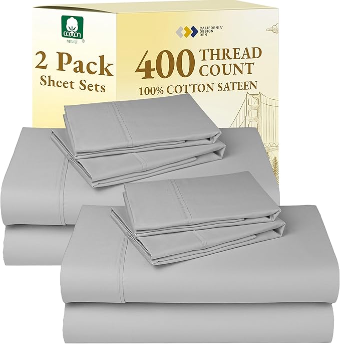 100% Cotton Bed Sheet Set - Full - 2 Pack