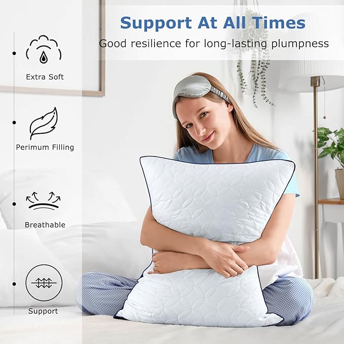 Down Alternative Cooling Bed Pillow - Queen - 2 Pack