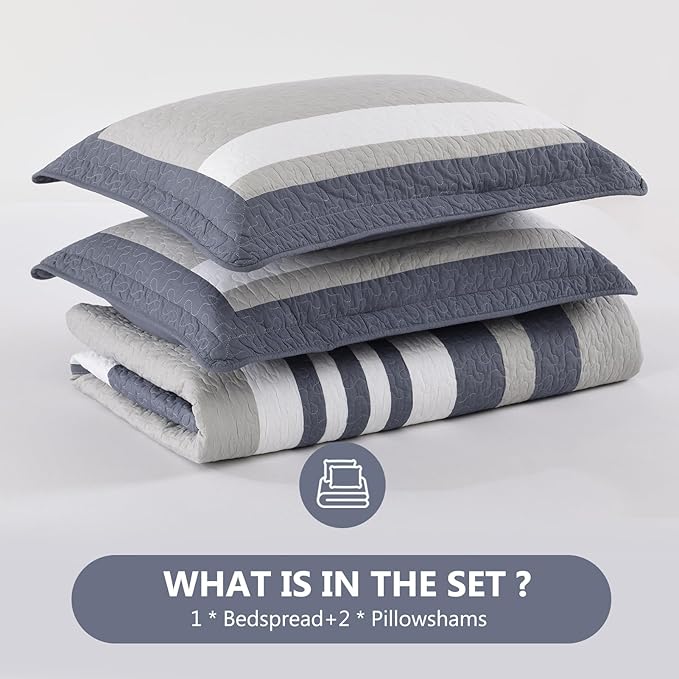 100% Cotton Bedding Set - Queen - 3 Piece