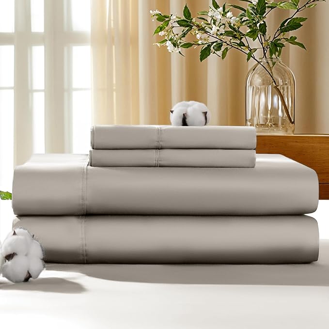 100% Cotton Bed Sheet Set - California King - 4 Piece