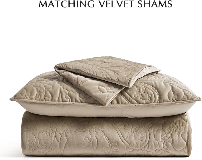 Velvet Quilt Set - King - 3 Piece