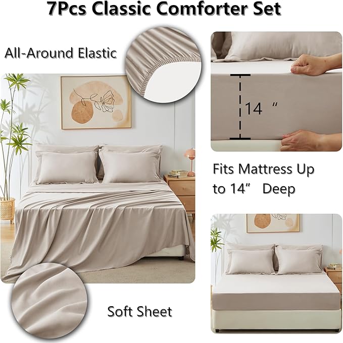 Linen Comforter Set - Full - 7 Piece