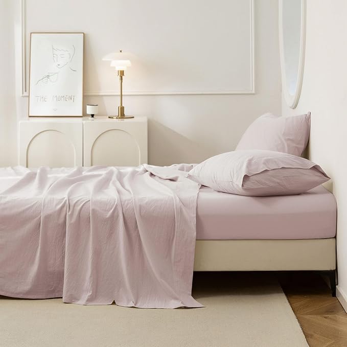 Linen Bed Sheet Set - King - 4 Piece