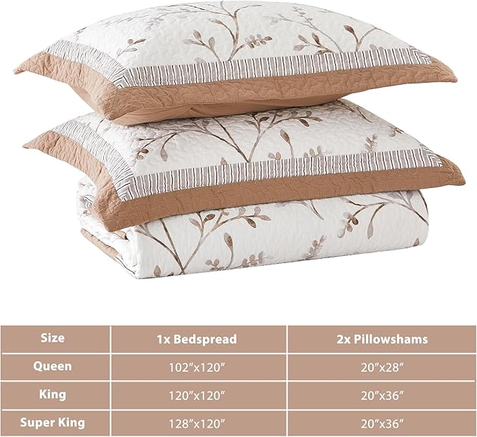 100% Cotton Bedding Set - California King - 3 Piece