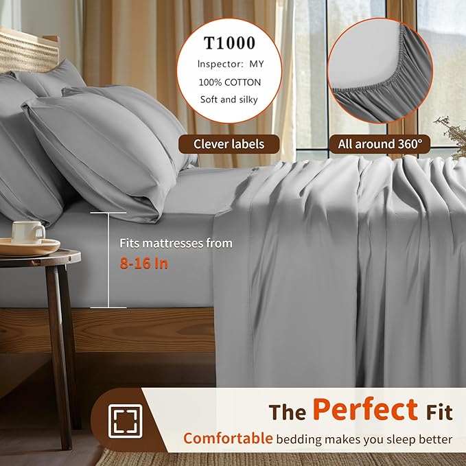 Bed Sheet Set - King - 6 Piece