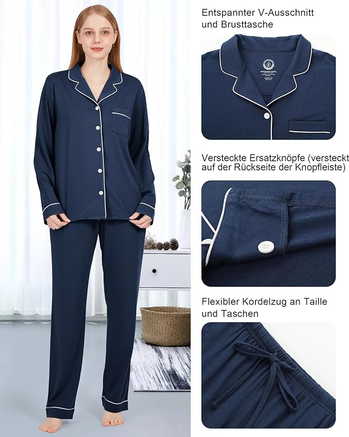 Women's Bamboo Pajama Set - Long Sleeve