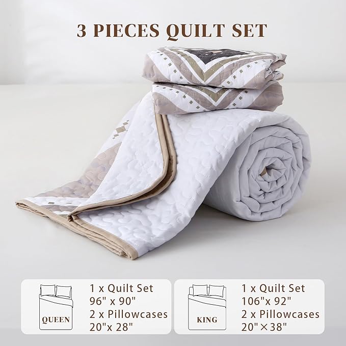Microfiber Quilt Set - King - 3 Piece