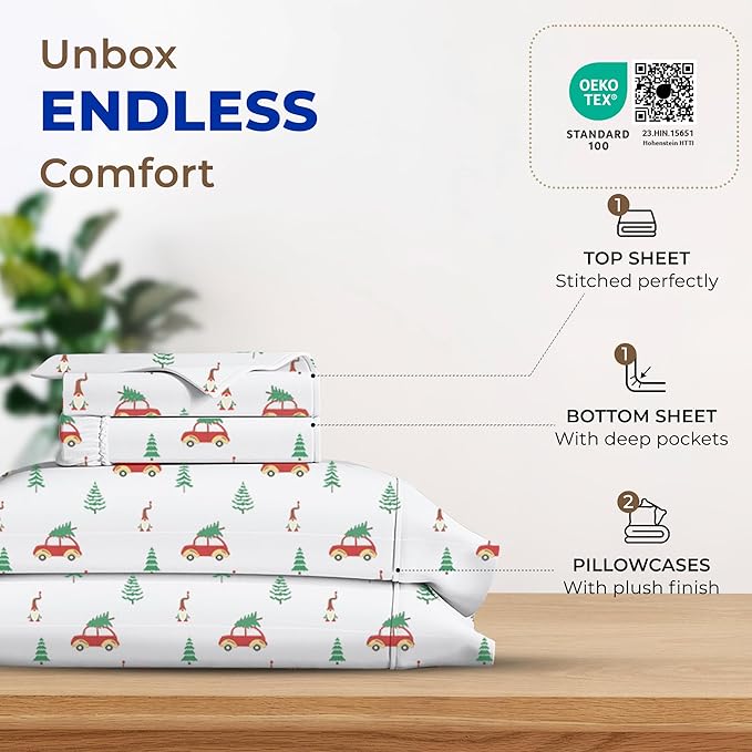 Cooling Bed Sheet Set - California King - 16 in Deep Pocket - 4 Piece