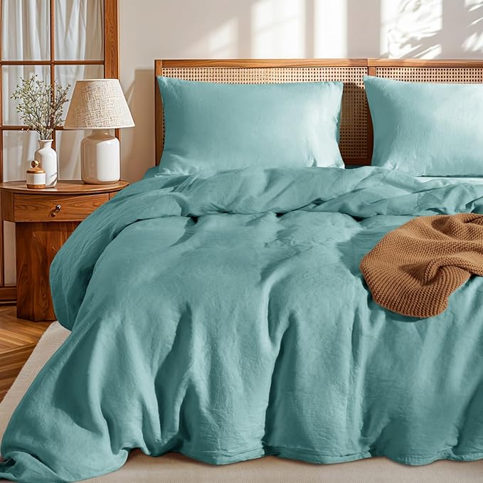 Linen Duvet Cover Set - Full - 3 Piece