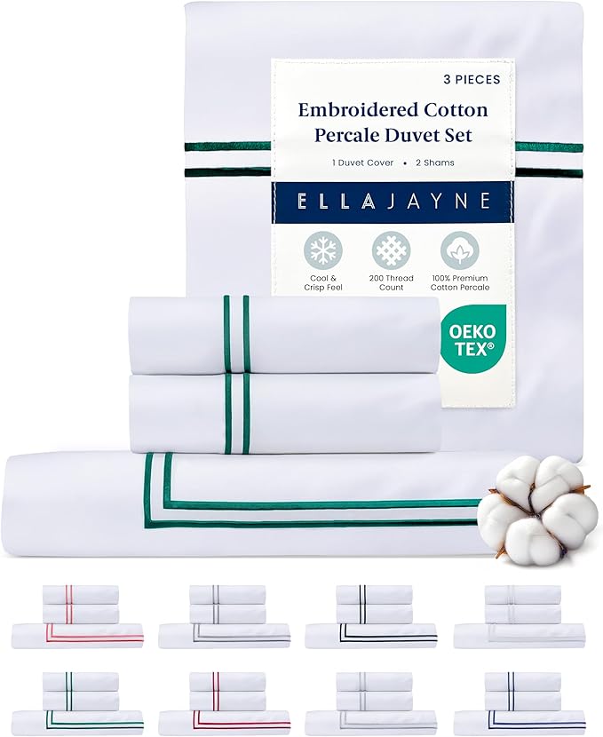 100% Cotton Duvet Cover Set - Queen - 90 x 90 in - 3 Piece