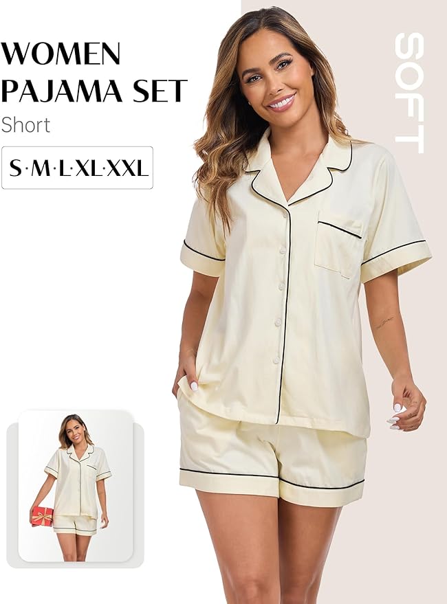 Women's Pajama Set - Short Sleeve - 2 Piece