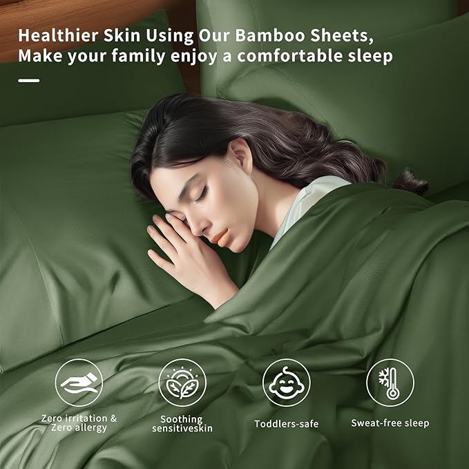 Bamboo Cooling Bed Sheet Set - King - 6 Piece