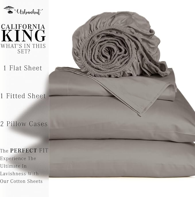 Bed Sheet Set - California King - 16 in Deep Pocket - 4 Piece
