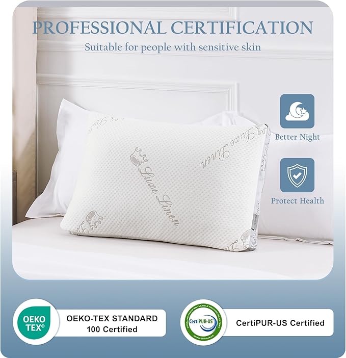 Memory Foam Bed Pillow - Queen - 2 Piece