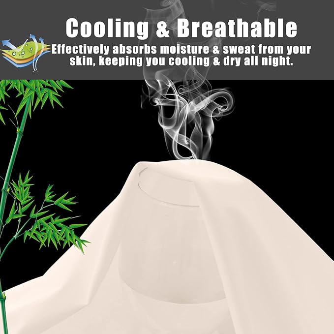 Bamboo Cooling Pillowcase Set - Standard - 20 x 26 in - 2 Pack - 2 Piece