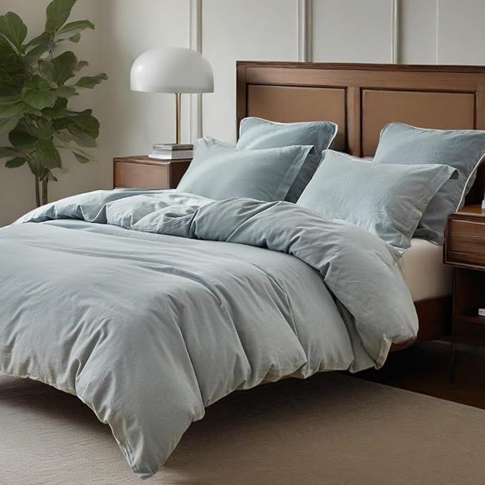 Linen Duvet Cover Set - King - 3 Piece