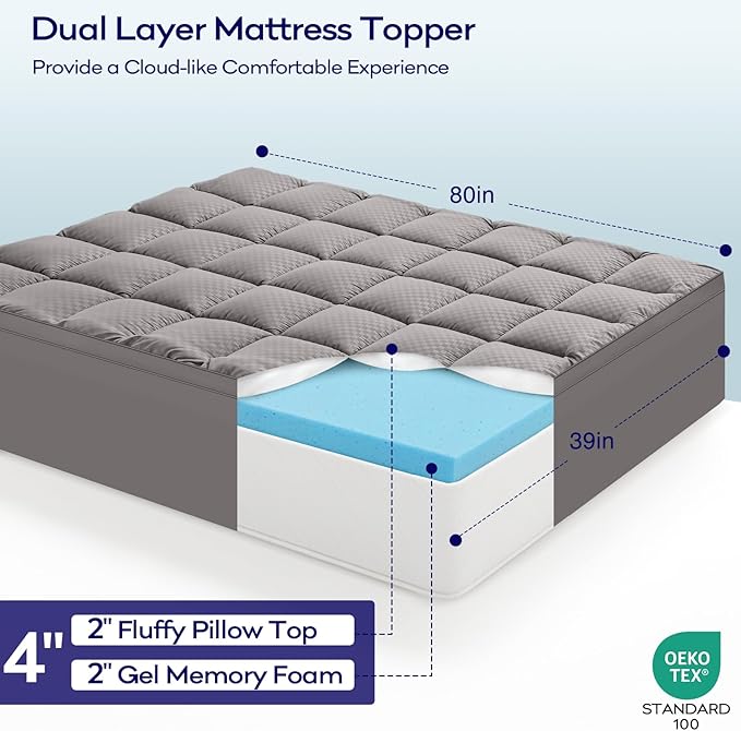 Memory Foam Cooling Mattress Topper - Twin XL