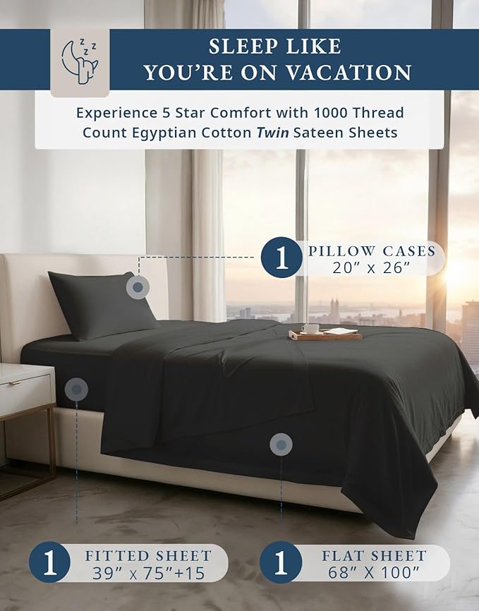 Linen Cooling Bed Sheet Set - Twin