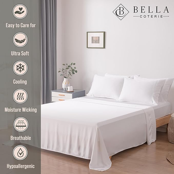 Bamboo Cooling Bed Sheet Set - King - 6 Piece