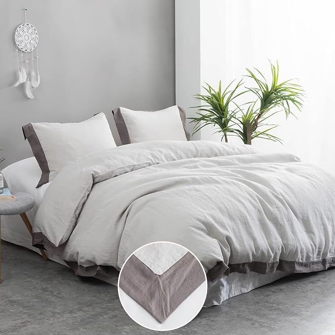 Linen Duvet Cover Set - Full - 3 Piece