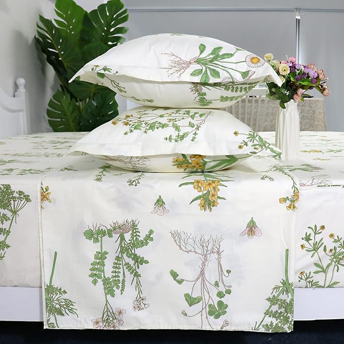 100% Cotton Bed Sheet Set - King - 4 Piece