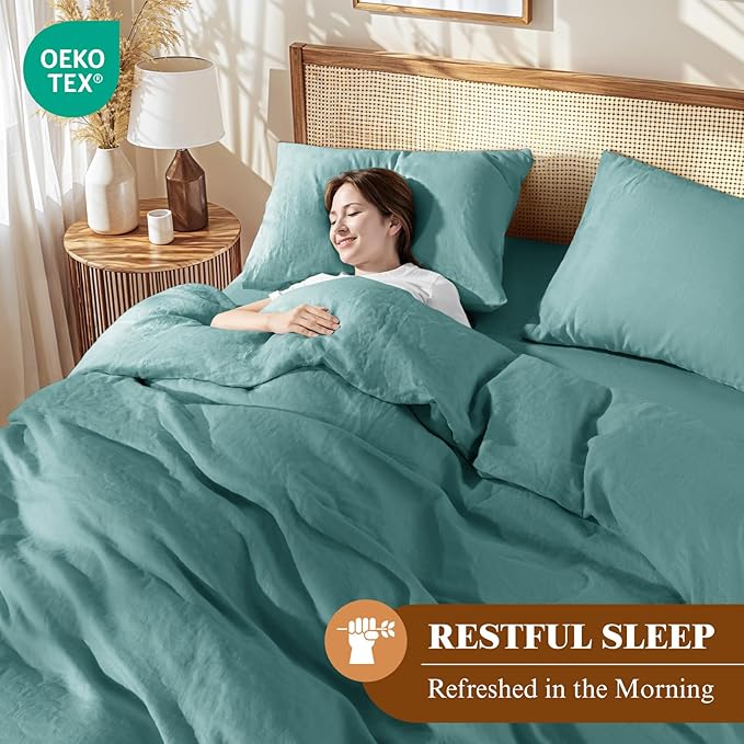 Linen Duvet Cover Set - Full - 3 Piece