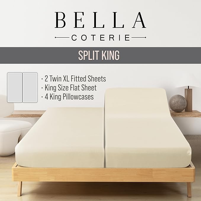 Bamboo Cooling Bed Sheet Set - Split King - 7 Piece