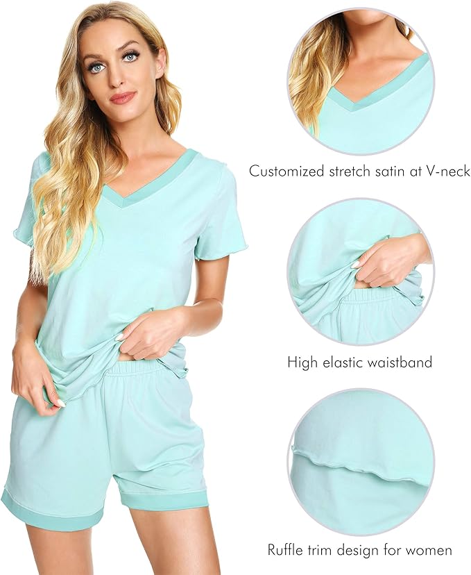 Women's Bamboo Cooling Pajama Set - Short Sleeve - 2 Piece