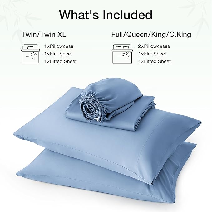 Bamboo Cooling Bed Sheet Set - Twin - 3 Piece