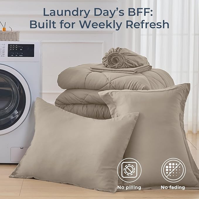 Linen Comforter Set - Full - 7 Piece