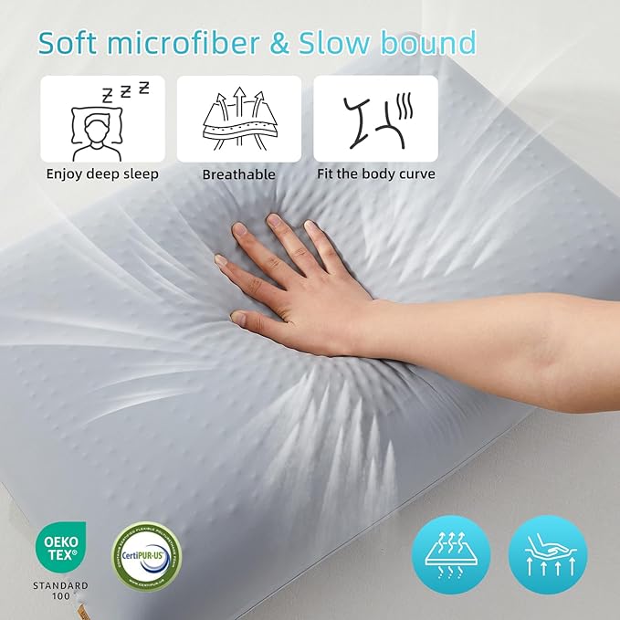 Memory Foam Cooling Bed Pillow - Standard