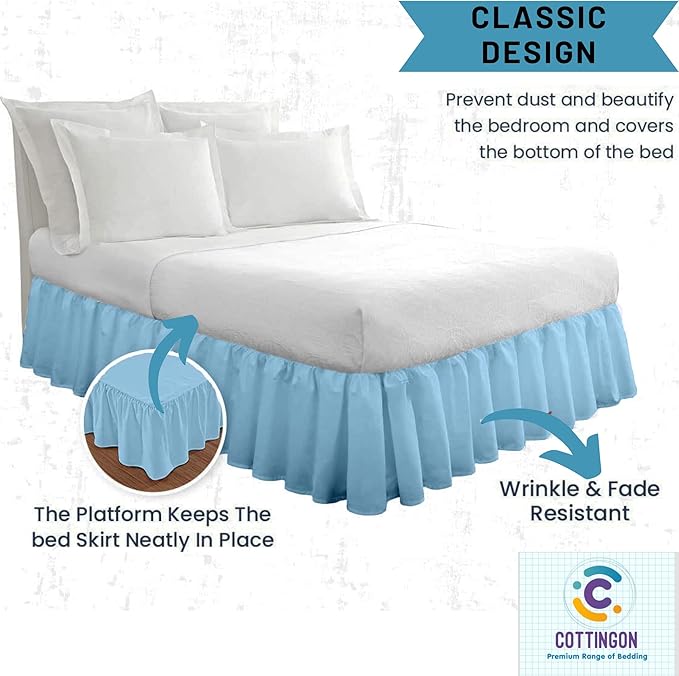 Microfiber Bed Skirt - Full - 12 in Drop