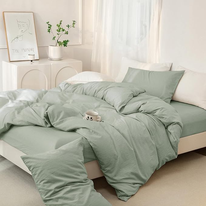 Linen Duvet Cover Set - King - 104 x 98 in - 3 Piece