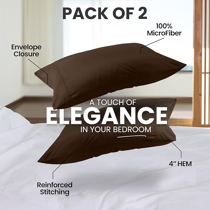 Microfiber Pillowcase Set - Queen - 20 x 30 in - 2 Pack