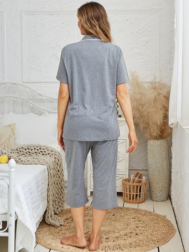 Capri Pajama Set - Short Sleeve - 2 Piece